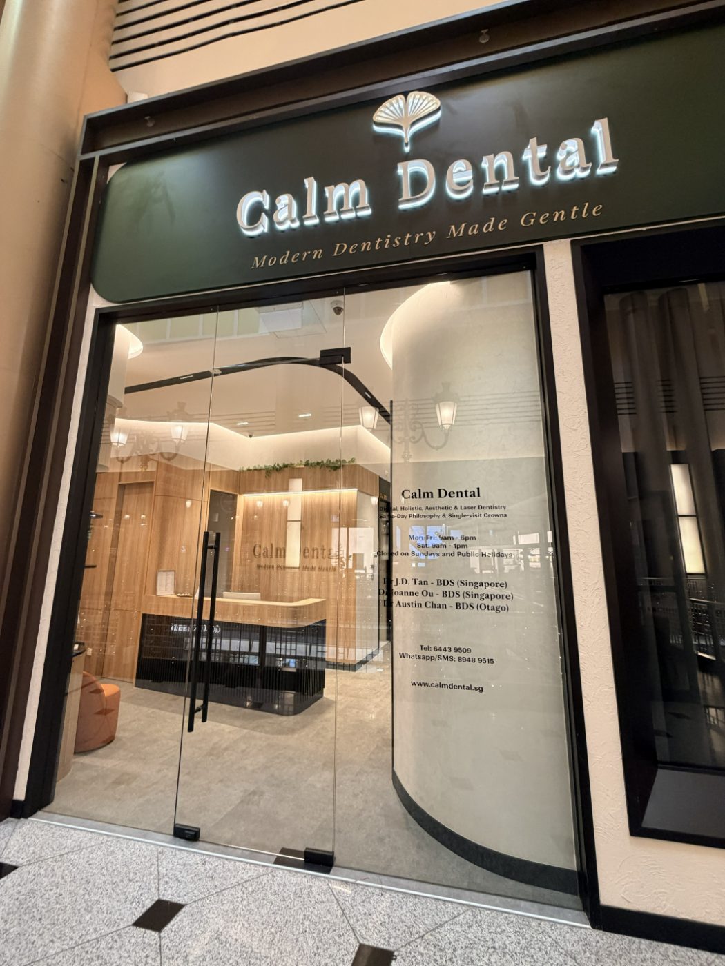The Calm Dental shopfront on Level 2 of Millenia Walk